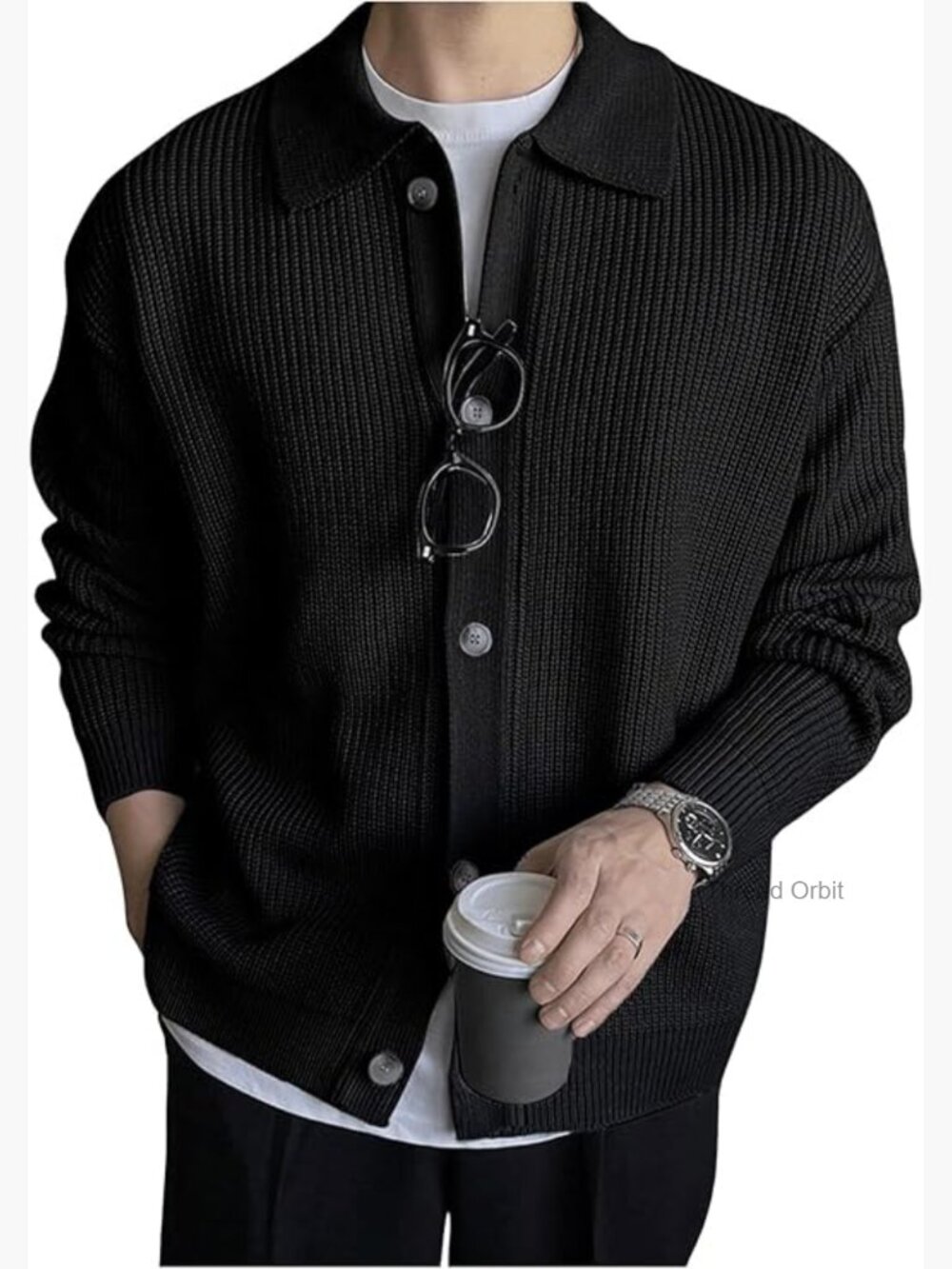Men's Oversized Button Down Cardigan Sweater Long Sleeve Lightweight Knit